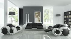 Black, White, and Gray Living Room