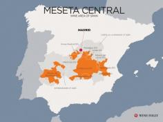 [Map] “Meseta Central Wine Region Map (Spain)” Sep-2014 by Winefolly.com