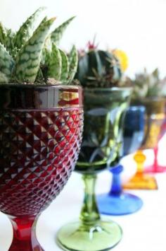 Goblet Planters! Such a Cool Idea #DIY #planter