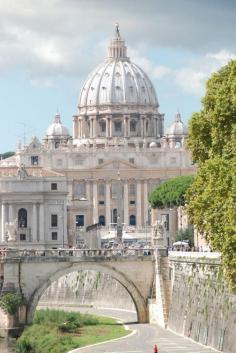 St. Peters from outside the Vatican looking back from the Rivers edge.