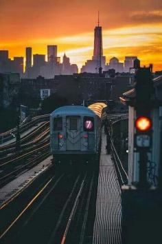 7 train off into the sunset