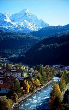 Alpine river flowing through of Sölden, Austria