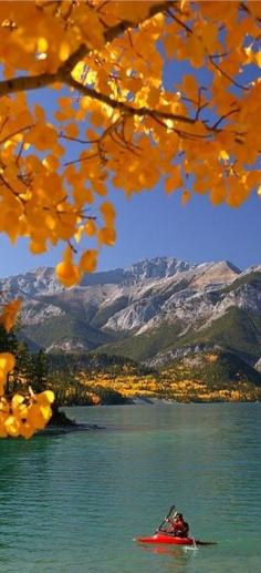 Kayaking on Barrier Lake at Bow Valley Provincial Park in Alberta, Canada • photo: Ron Niebrugge on Wild Nature Images