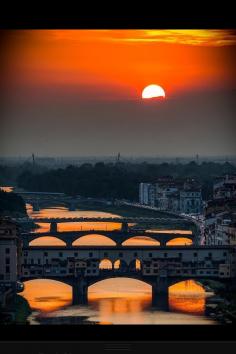 Beautiful Florence, view of The Ponte Vecchio, Italy.