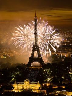 Fireworks in Beautiful Paris...from Trocadero❤