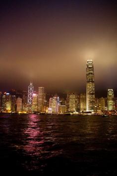 HK by Night from the Star Ferry