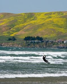 Kite surfing at Morro Strand Beach