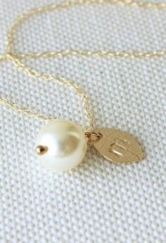 
                        
                            Gold Leaflette Monogram Necklace
                        
                    