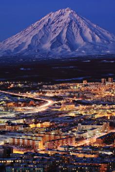 
                        
                            Night in Petropavlovsk, Kamchatsky, Russia
                        
                    