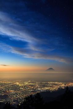 “NightView of Fuji and Star by Jirat Srisabye | (Website) ”