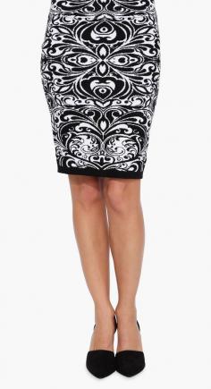 Story Book Midi Skirt in Black/white