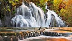 осень, navajo falls, waterfall, водопад