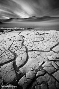 Dried mud formations at Mesquite Sand Dunes, Death Valley National Park #USA