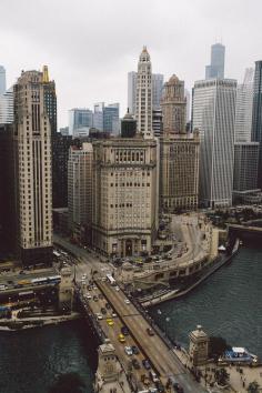 Aerial view of Chicago, United States.