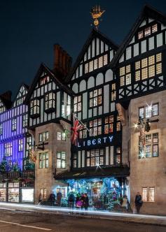 
                        
                            A Tudor Revival building hosts the London department store, Liberty.
                        
                    