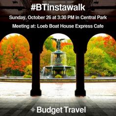 
                        
                            Hey, New York area Instagrammers! Join us this Sunday for our very first ‪#‎Instawalk‬ in Central Park! Bring your friends! RSVP here: www.meetup.com/... & Click here for more details: www.budgettravel....
                        
                    