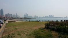 
                        
                            Qingdao  From the beach at our hotel by the coffee shop looking East.
                        
                    