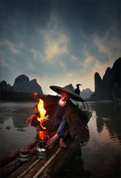 
                        
                            Cormorants and Old Fisherman, Guilin, China
                        
                    