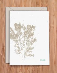 holiday cards / peace / winter tree / set