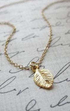 
                    
                        Tiny Gold Leaf Necklace small leaf necklace
                    
                