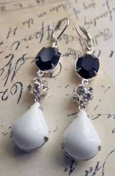 
                    
                        Glamorous Jewelry Black and White Earrings
                    
                