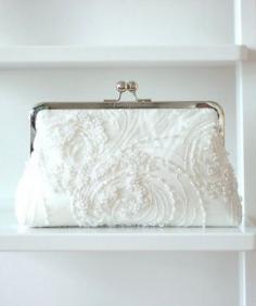 
                    
                        Beaded Bridal Clutch Ivory Wedding Purse
                    
                