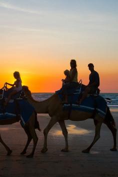 
                    
                        Sunset camel ride on Cable Beach, Broome, Western Australia
                    
                