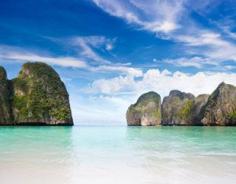 
                        
                            Maya Bay, Ko Phi Phi, Thailand    Best for Dramatic Landscapes: With a ring of white sand surrounded by mangroves and limestone walls blanketed by dense foliage, it's easy to see why this beach on the Andaman Sea nabbed the No. 3 landscape ranking—and why director Danny Boyle chose it for  cult-favorite The Beach, starring Leonardo DiCaprio.
                        
                    