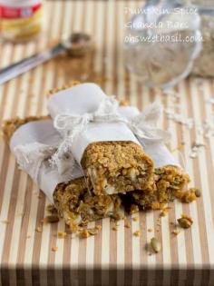 Pumpkin Spice Granola Bars ohsweetbasil.com