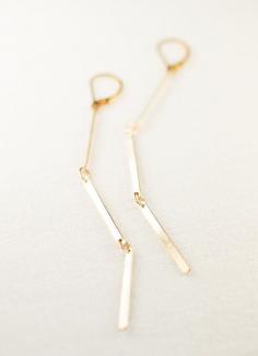 Ke'alohi earrings gold bar earring long gold