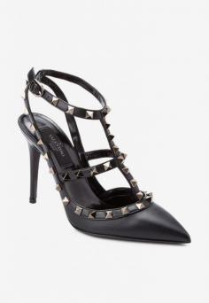 
                    
                        Valentino Rockstud Leather Slingback Pump Black
                    
                