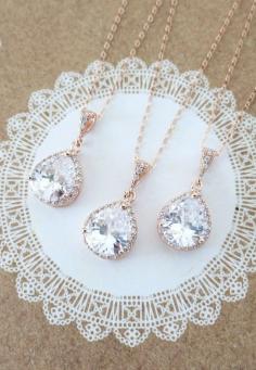 
                    
                        Rose Gold Luxe Cubic Zirconia Teardrop Necklace
                    
                