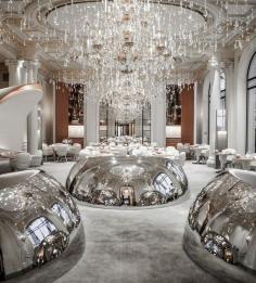 
                    
                        Following a multi-million dollar revamp, the decor at Hotel Plaza Athénée has an almost futuristuc feel.
                    
                