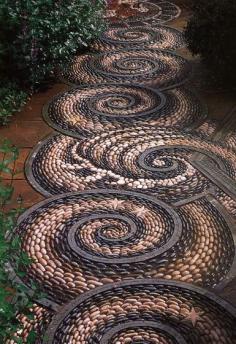 
                    
                        River rock mosaic path
                    
                