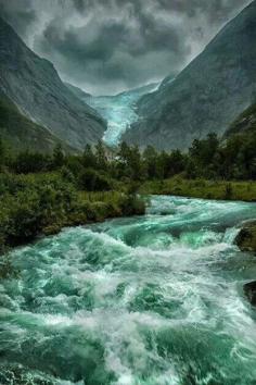 
                    
                        Briksdalsbreen Glacier, Norway.
                    
                