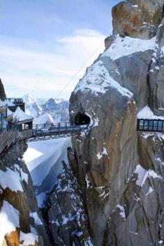 
                    
                        Aiguille du Midi Bridge, Chamonix, Alps, France.
                    
                