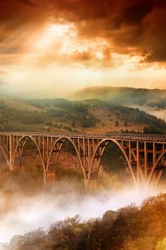 
                    
                        Đurđevića Tara Bridge on Tara River, Montenegro
                    
                