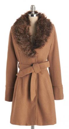 
                    
                        Straight Plush Coat in Camel
                    
                