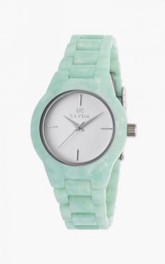 
                    
                        Women's Mint Green Acetate White Dial Silver
                    
                