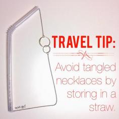 
                    
                        Avoid tangling your necklaces by storing them through a straw. Great idea!
                    
                