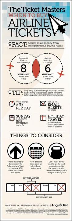 
                    
                        The Ticket Masters: When To Buy Airline Tickets Infographic | Angies List
                    
                