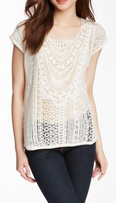 
                    
                        House of Harlow | Pierra Crochet Tee
                    
                