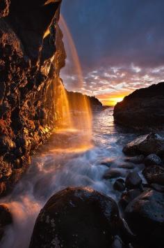 
                    
                        Fire Falls, Princeville, Kauai, Hawaii
                    
                