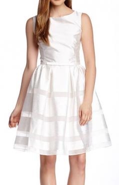 
                    
                        Taylor | Shantung Burnout Fit N Flare Dress
                    
                