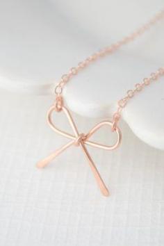 
                    
                        Rose Gold Bow Necklace rose gold filled
                    
                