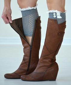 
                    
                        PeekABootSocks Dark Gray Lucy Boot Cuffs
                    
                