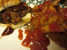 
                    
                        My Burger, Onion Rings and Fries!!! Dig in!!!
                    
                