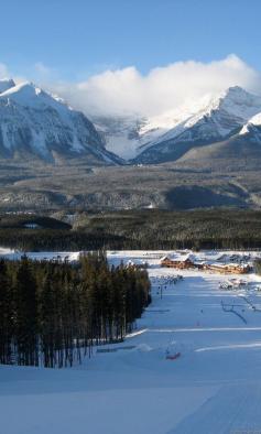 
                    
                        With 4,200 acres of skiable terrain, the Lake Louise Ski Resort is arguably one of the most scenic ski areas on earth.
                    
                