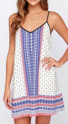 
                    
                        Catch a Glimpse Cream and Blue Print Dress
                    
                