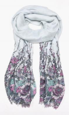 
                    
                        East Cloud Gray & Purple Floral Sketch Scarf
                    
                